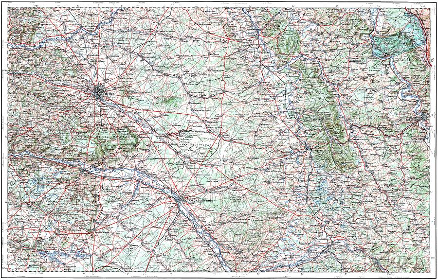 Chalons France 1912 Map Only Photograph by Pete Klinger