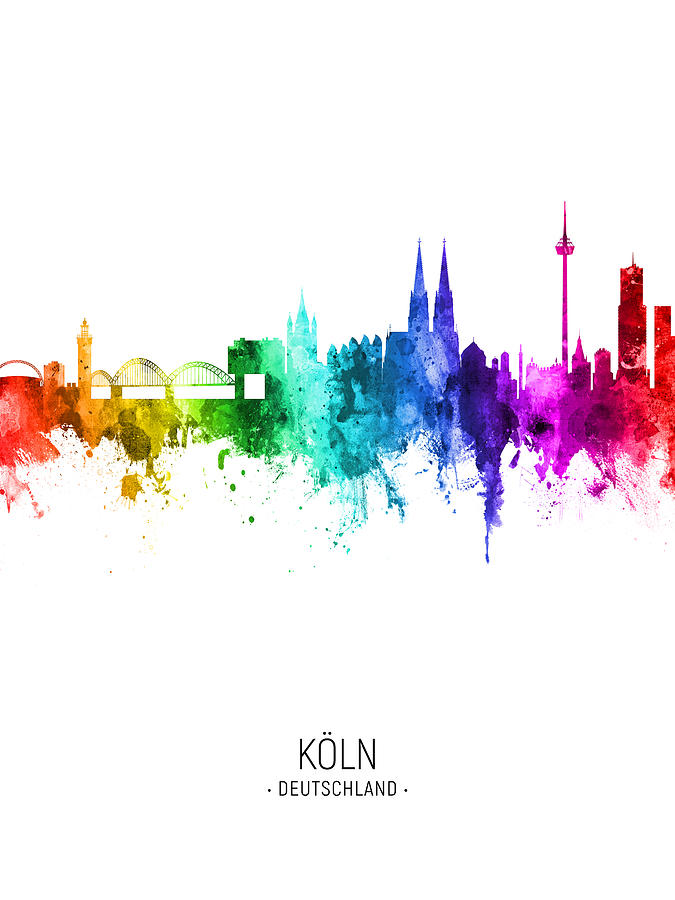 Cologne Germany Skyline #72 Digital Art by Michael Tompsett
