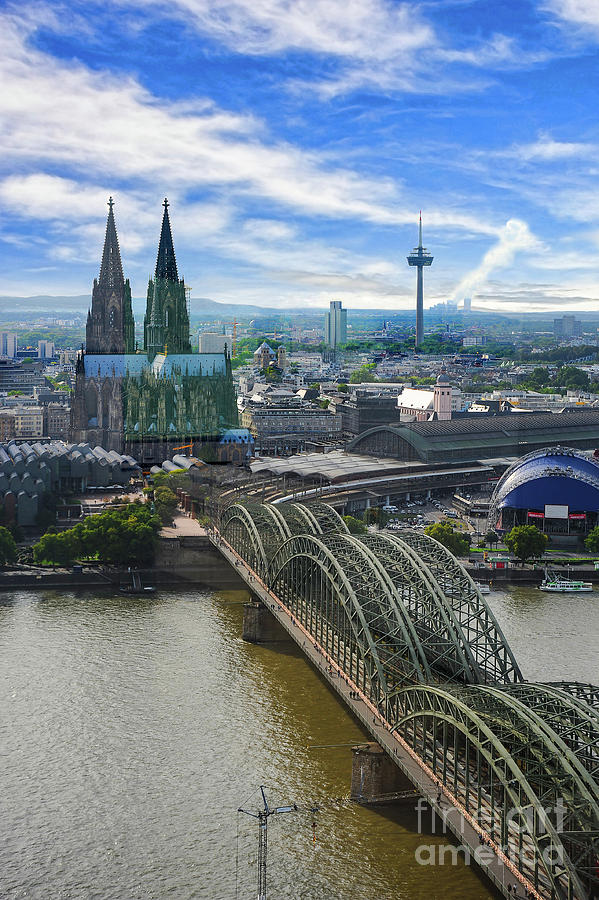 Cologne, Koln, Germany from an aerial view perspective.  Photograph by Gunther Allen