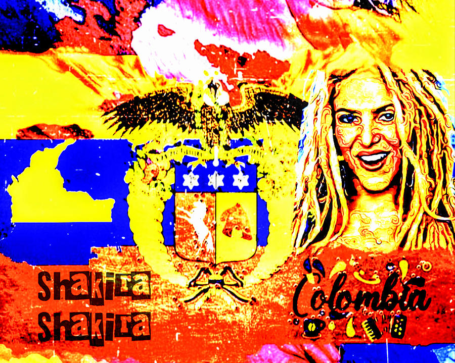 Shakira Painting - Colombia Shakira by Vanessa Sisk