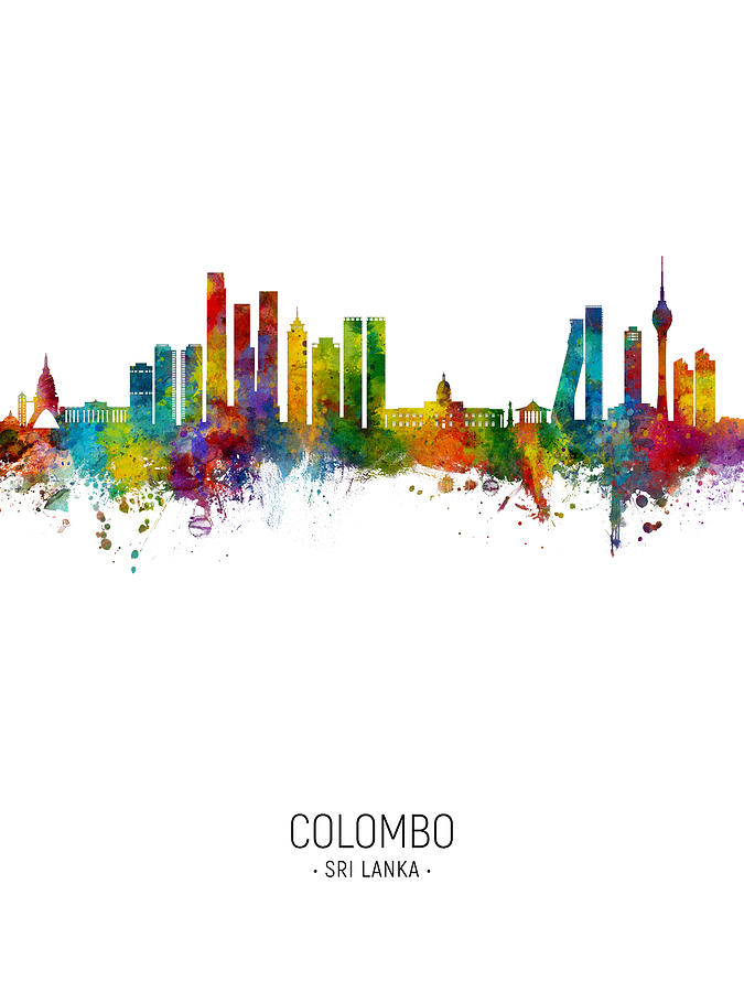 Colombo Sri Lanka Skyline #01 Digital Art by Michael Tompsett