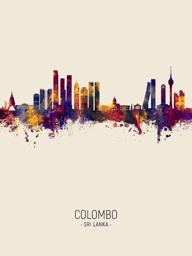 Colombo Sri Lanka Skyline #02 Digital Art by Michael Tompsett