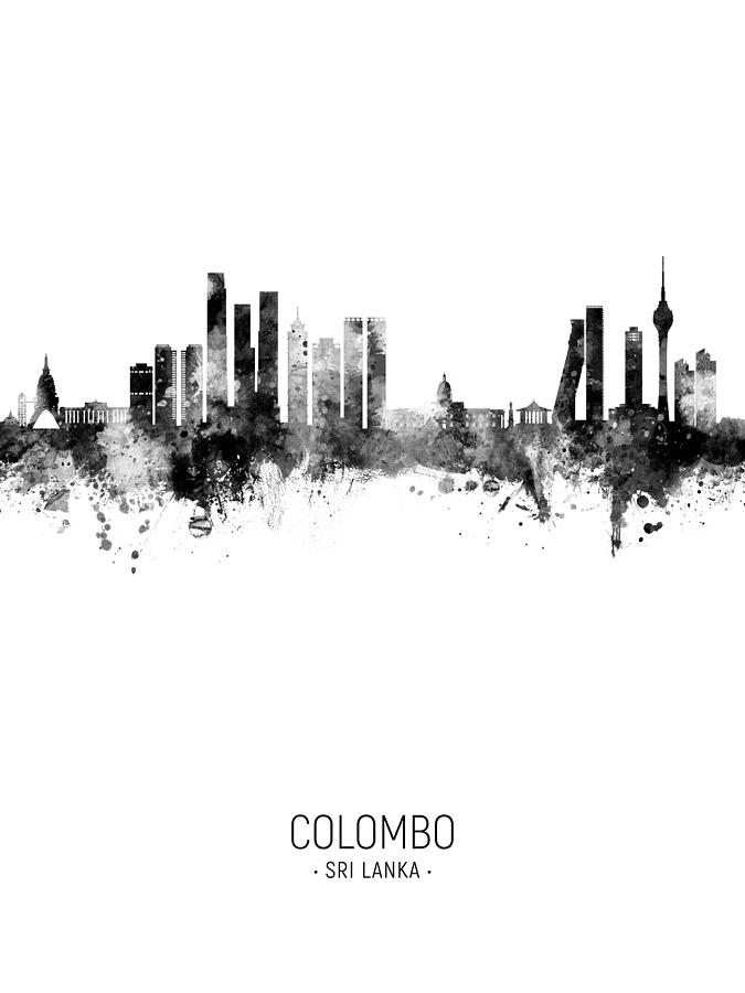 Colombo Sri Lanka Skyline #05 Digital Art by Michael Tompsett