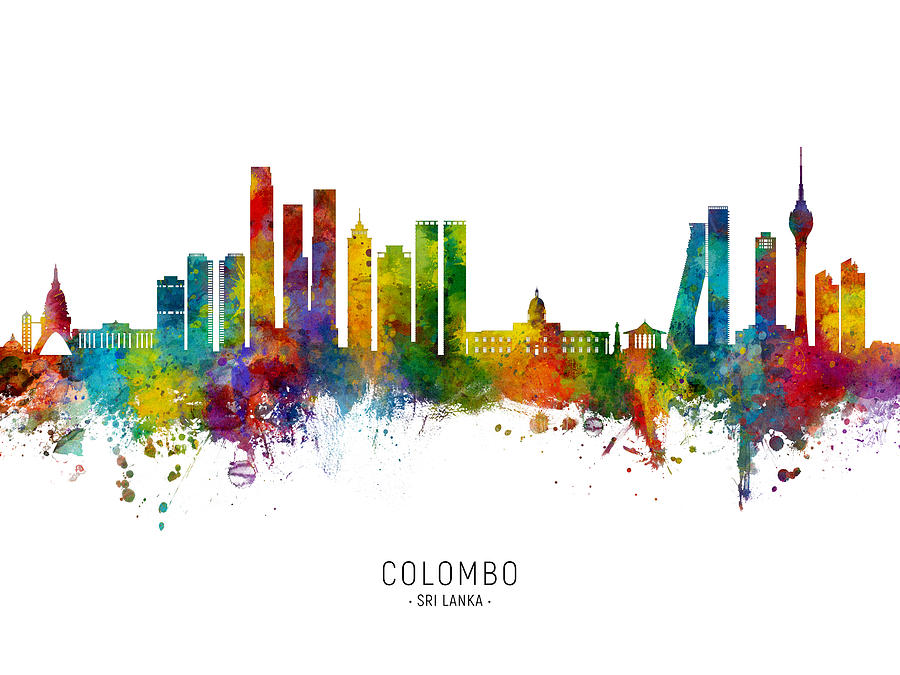 Colombo Sri Lanka Skyline #79 Digital Art by Michael Tompsett