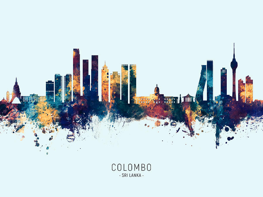 Colombo Sri Lanka Skyline #82 Digital Art by Michael Tompsett