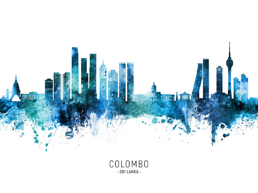 Colombo Sri Lanka Skyline #88 Digital Art by Michael Tompsett