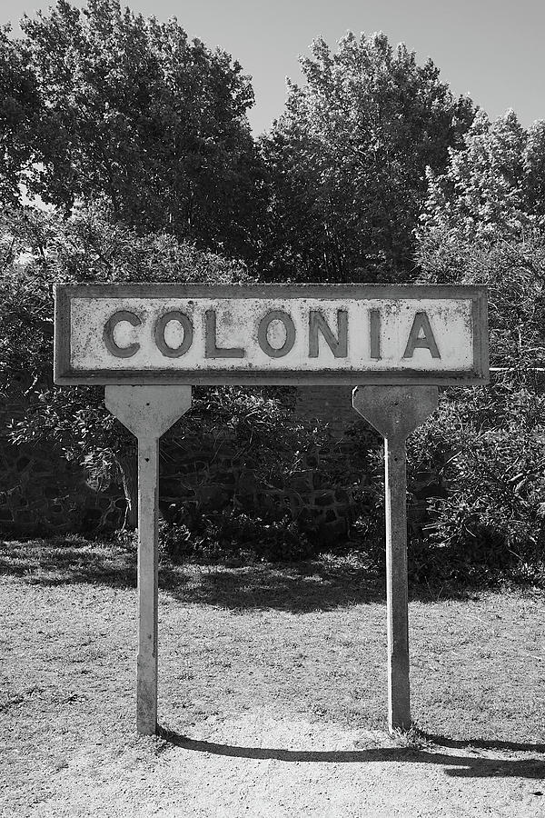 Sign Photograph - Colonia del Sacramento Rail Station Sign by Richard Reeve
