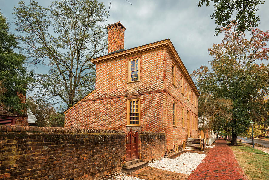 Colonial Brick Home in Autumn Photograph by Rachel Morrison