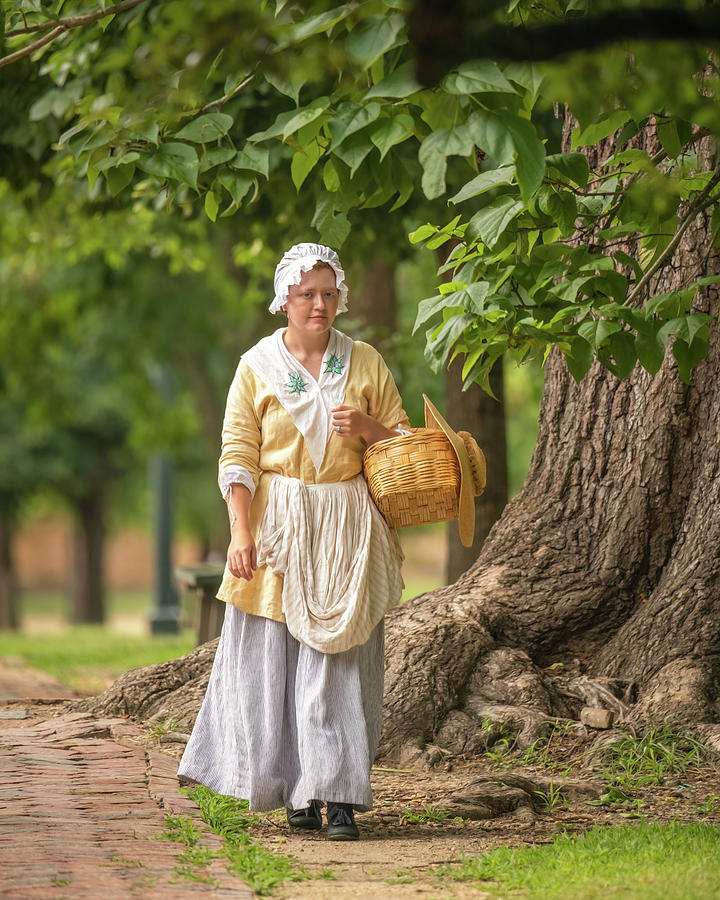 Colonial Lady on a Summer Walk - Oil Painting Style Photograph by ...