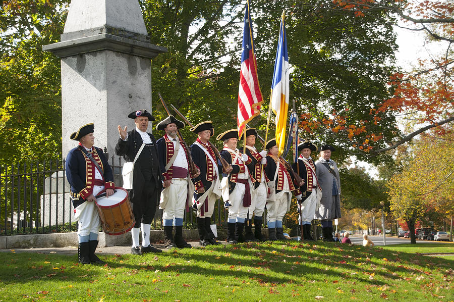 Colonial Reenactors commemorate the Battle at Lexington Green Photograph by Ggustin