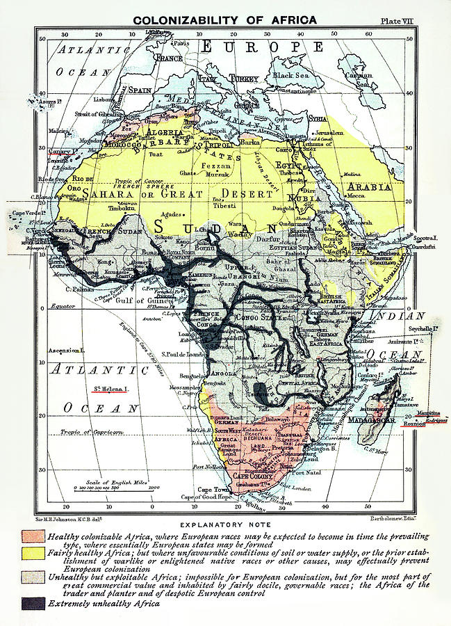 Colonizability of Africa Old Racist Map 1899 Photograph by Phil Cardamone