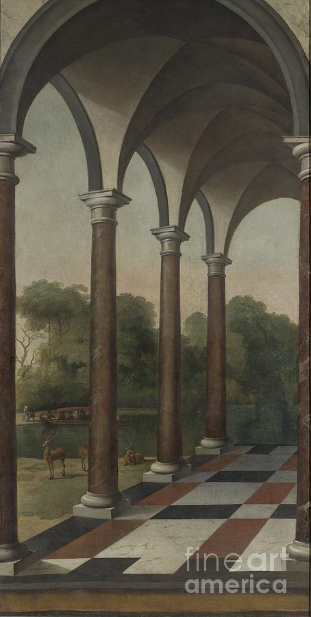 Colonnade giving onto a Park, Barent Fabritius attributed to, 1660 - 1673 Painting by Shop Ability