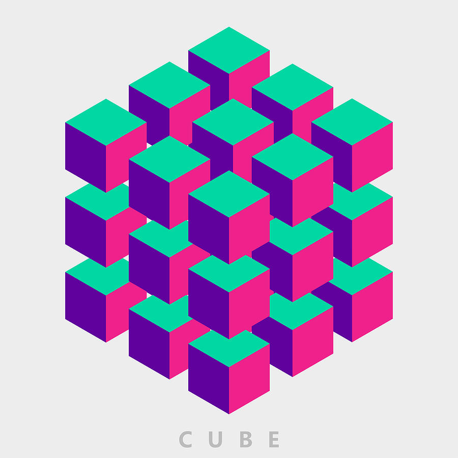 Color Group Of Cube Pattern Drawing by Shuoshu