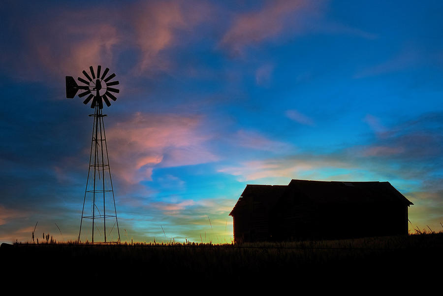 Summer Photograph - Color in a Prairie Sunset by Phil And Karen Rispin