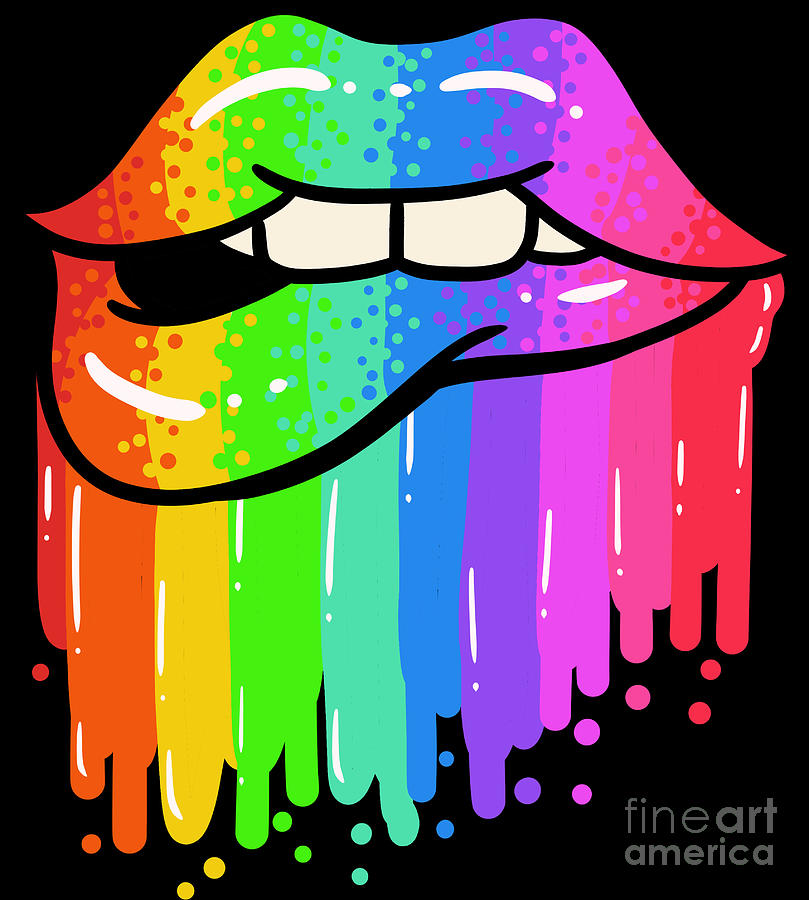 Rainbow Sensual Lips Sticker Sexy Abstract Paint Gay Pride LGBT