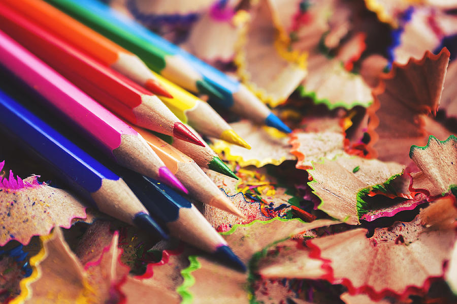 Color pencils close-up Photograph by Bekisha