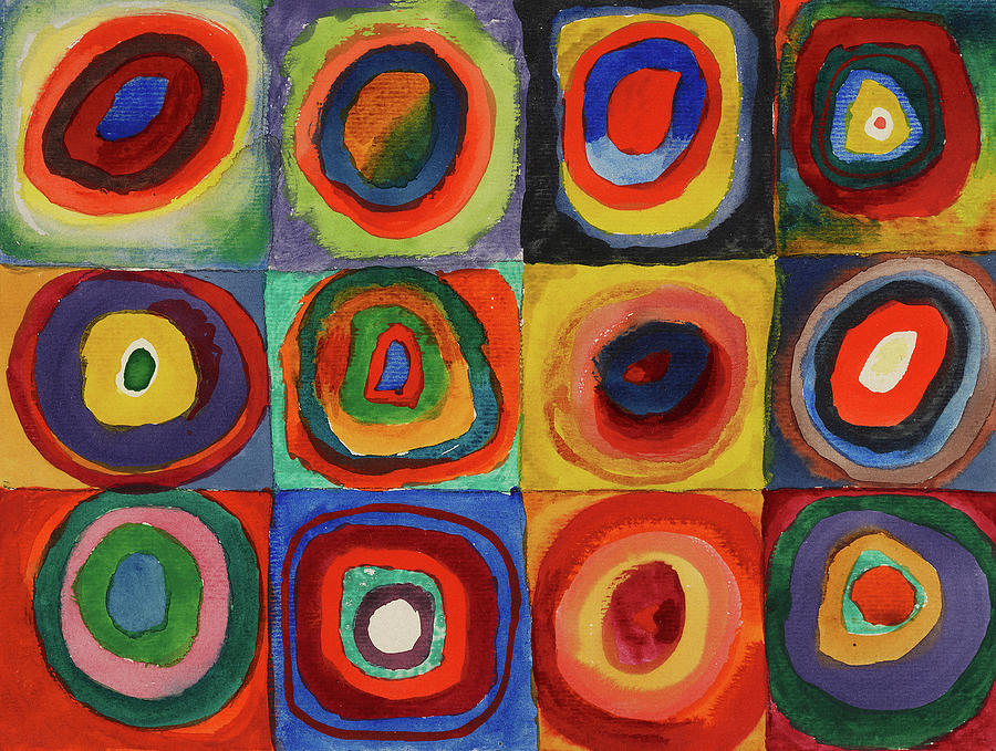 Color Study, Squares With Concentric Circles Painting by Wassily ...