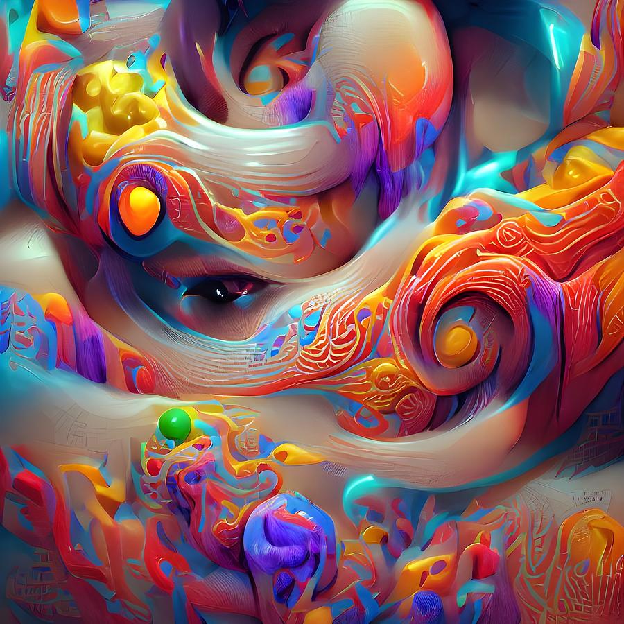 Color Swirl Creature Digital Art by Artvizual Premium