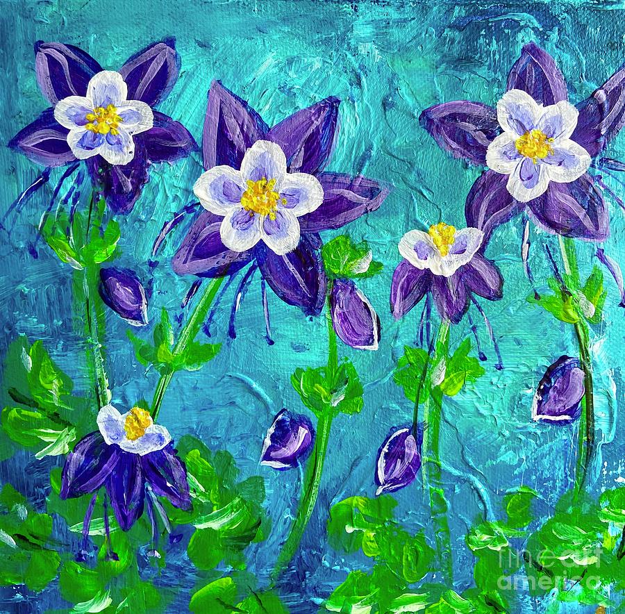 Flower Painting - Colorado Columbine State Flower by Julie Janney