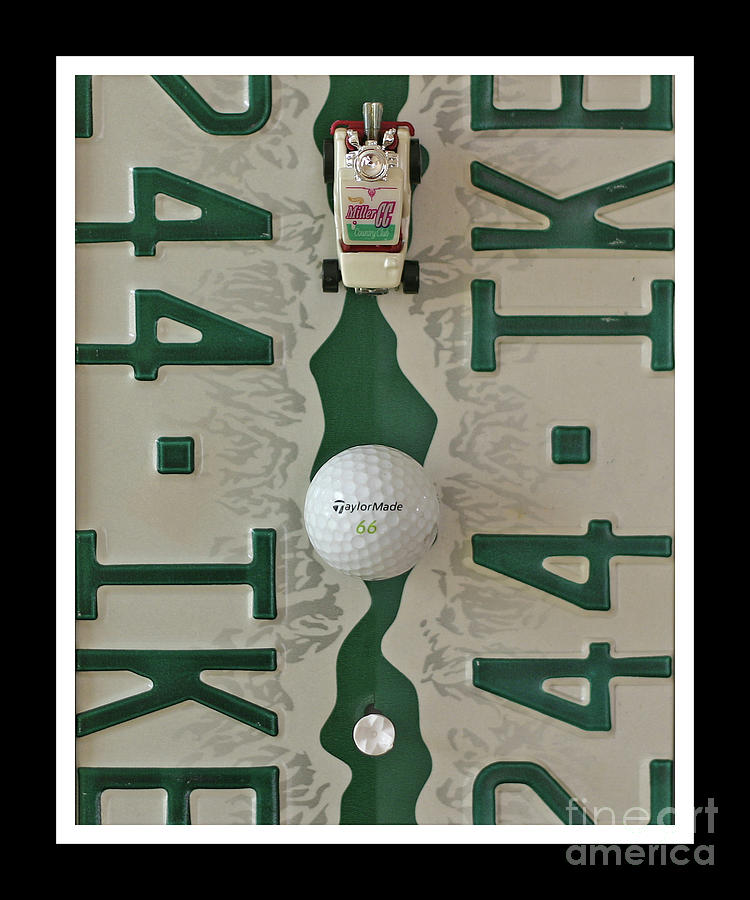 Colorado Golf Print - Recycled License Plate and Golf Art Mixed Media by Steven Shaver