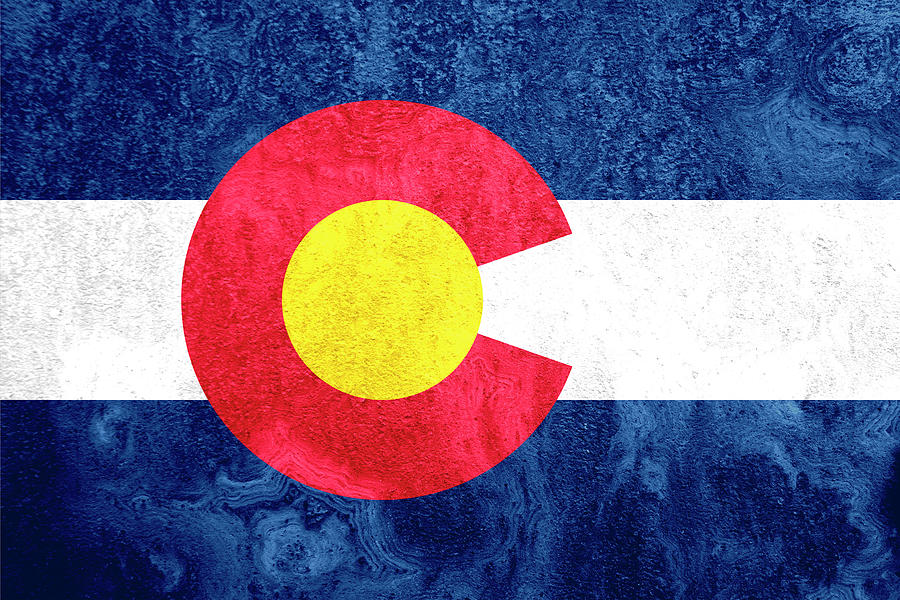 Colorado Grunge Flag On Rusty Metal Photograph