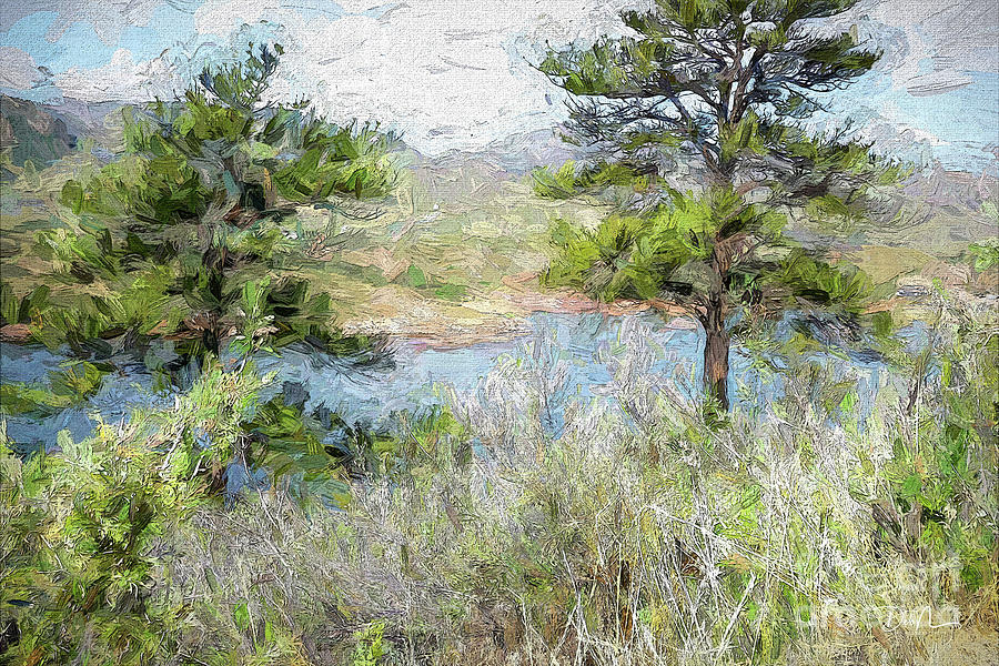 Colorado Horseshoe Reservoir Digital Art by Deb Nakano