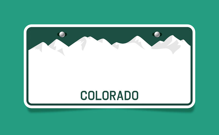 Colorado License Plate Template Drawing by Filo