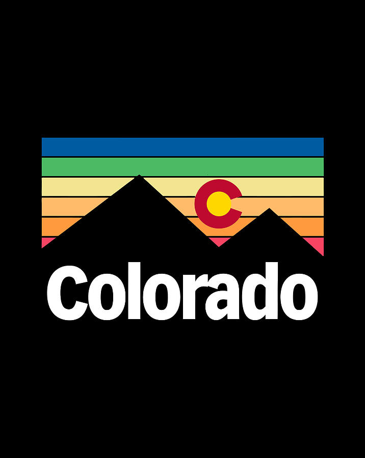 Colorado Retro Mountain And Flag Design Digital Art by Luke Henry