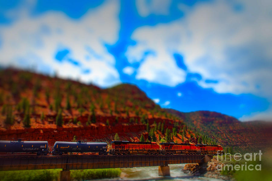 Colorado River BNSF Train Set Photograph by JD Smith
