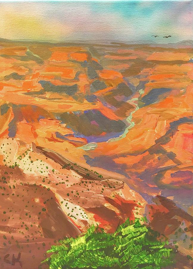 Colorado River from Navajo Point Golden Hour Painting by Chance Kafka