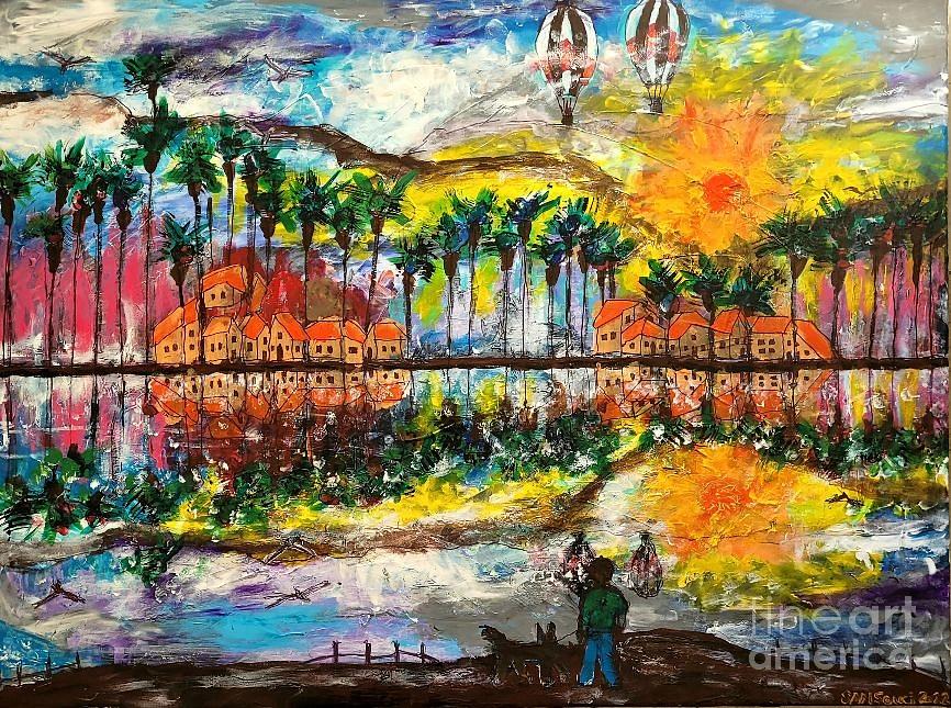 Colorado River Laughlin Nevada Painting by Mark SanSouci
