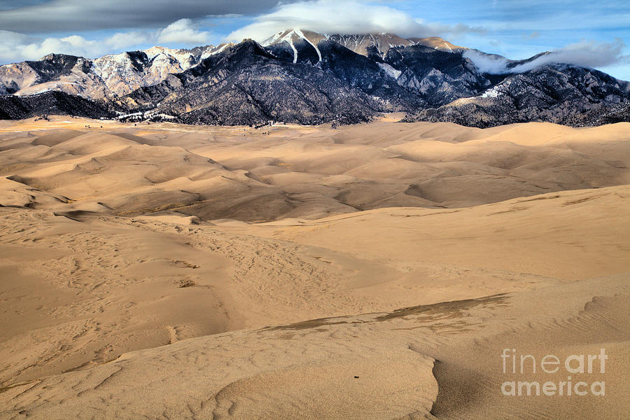 Colorado Sand Dunes And Mountain Peaks Photograph by Adam Jewell