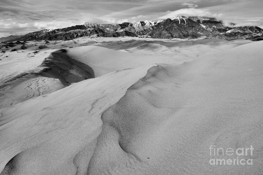 Colorado Sand Dunes Swells Black And White Photograph by Adam Jewell