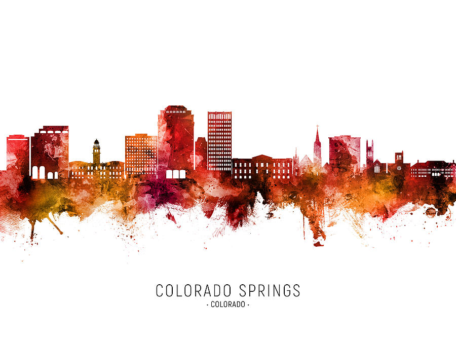 Colorado Springs Colorado Skyline #00 Digital Art by Michael Tompsett
