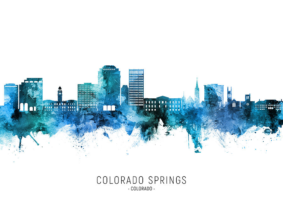 Colorado Springs Colorado Skyline #99 Digital Art by Michael Tompsett