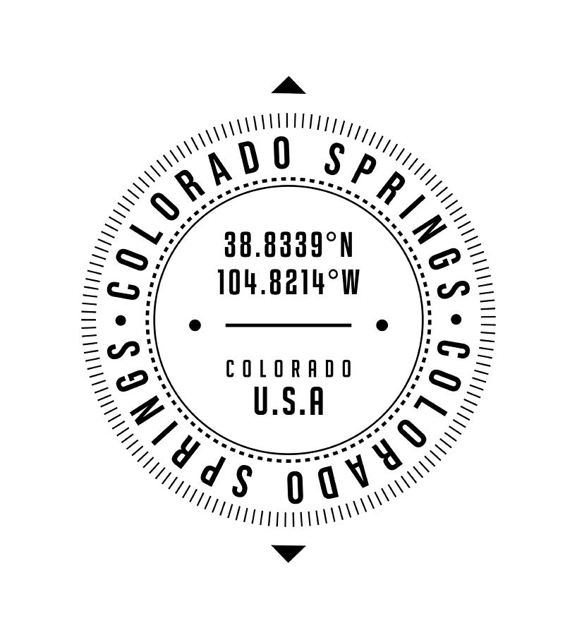 Colorado Springs, Colorado, USA - 1 - City Coordinates Typography Print - Classic, Minimal Digital Art by Studio Grafiikka