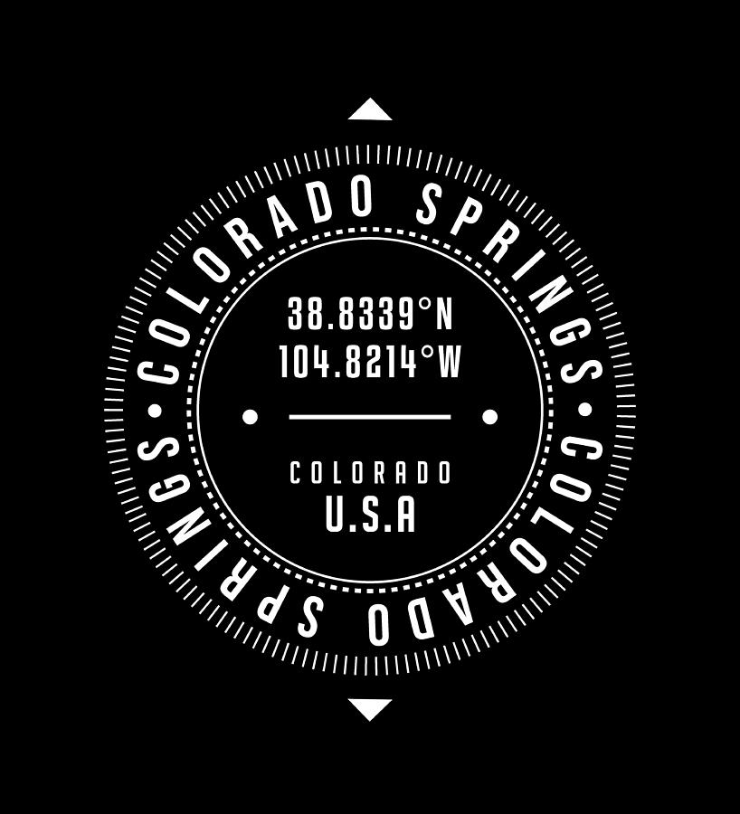 Colorado Springs, Colorado, USA - 2 - City Coordinates Typography Print - Classic, Minimal Digital Art by Studio Grafiikka
