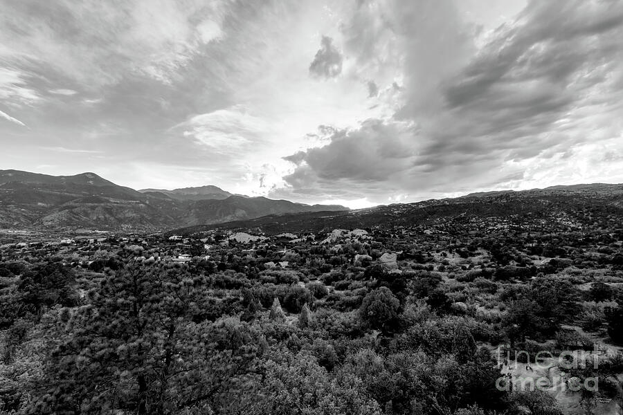 Colorado Springs Overlook Sunset Grayscale Photograph by Jennifer White