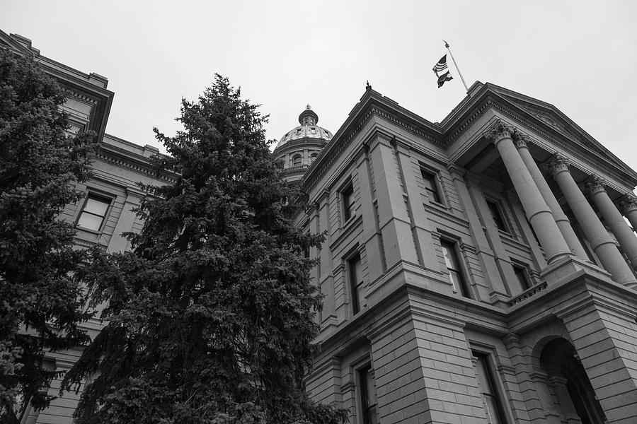 Colorado state capitol building in Denver Colorado in black and white Photograph by Eldon McGraw