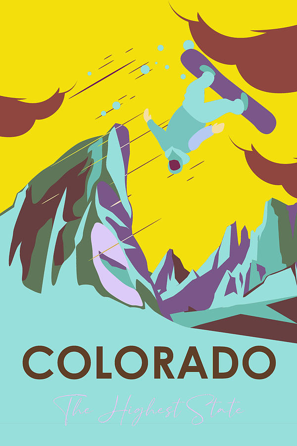 Colorado State Travel Poster No 1b Digital Art by Celestial Images