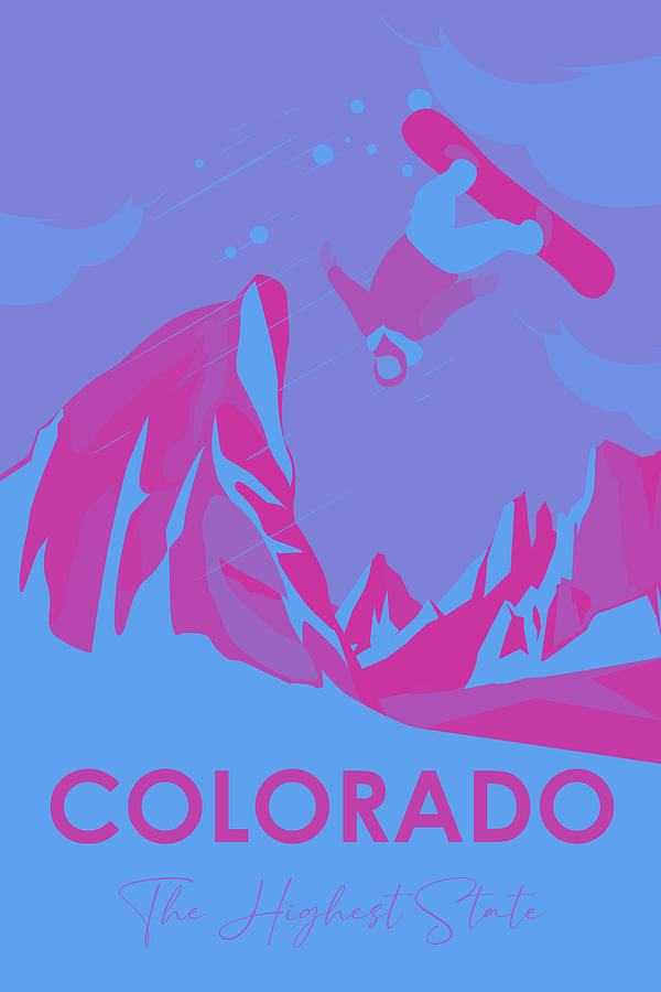 Colorado State Travel Poster No 1c Digital Art by Celestial Images
