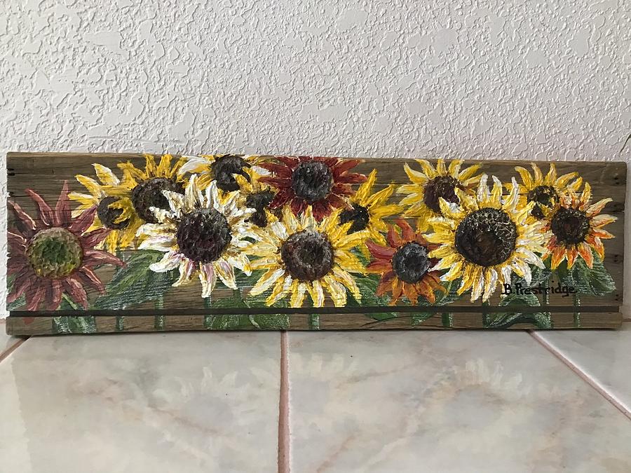 Colorado Sunflowers Painting by Barbara Prestridge