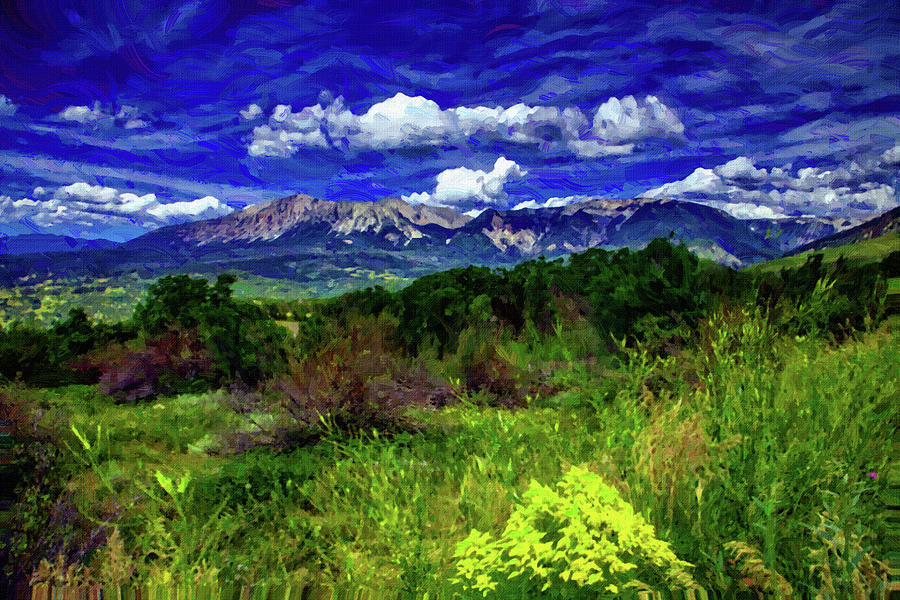 Colorado Wildflowers 3 - painting by Ahmet Asar Digital Art by Celestial Images