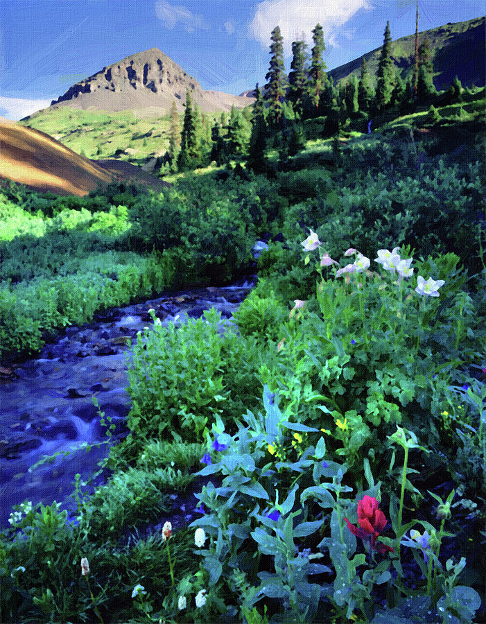 Colorado Wildflowers, Oil Painting ca 2020 by Ahmet Asar Digital Art by ...