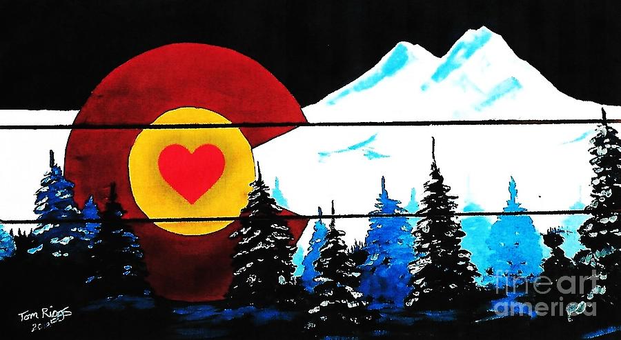Colorado With A Heart Painting by Tom Riggs