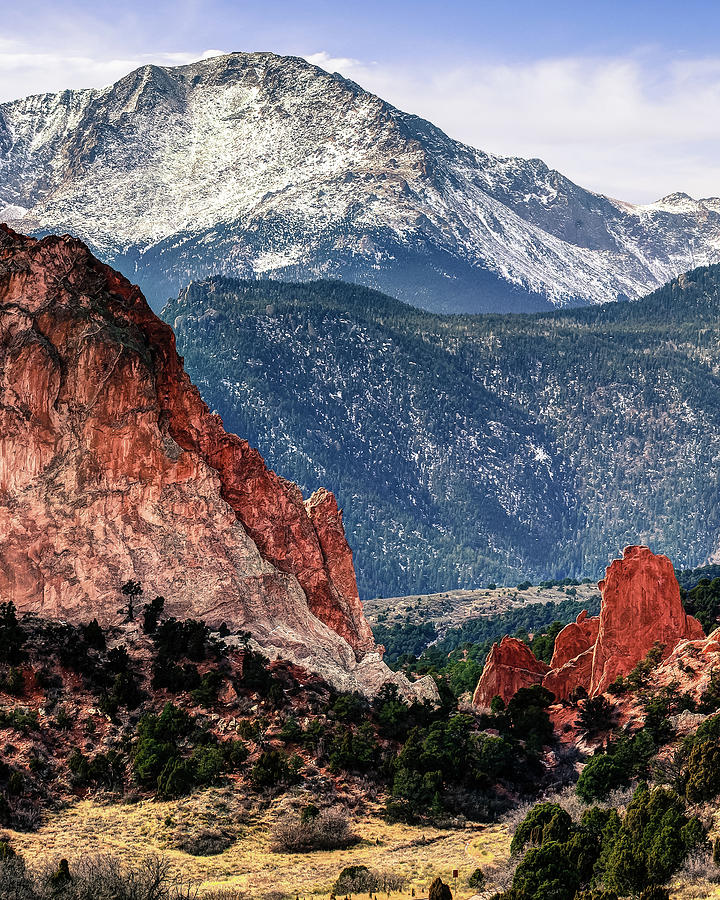 Colorado's Pikes Peak Mountain And Red Rocks Photograph by Gregory ...