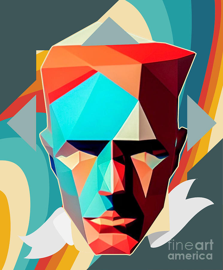 Colorama neo-cubism collage portrait wall art Digital Art by Christina ...