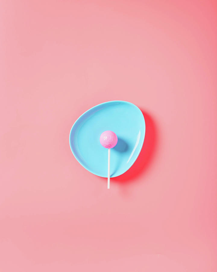 Colorblock Foods no 14 - Pink Lollipop Photograph by Beautify My Walls
