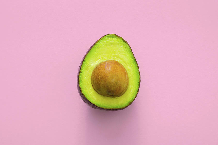 Colorblock Foods no 23 - Avocado on Pink Photograph by Beautify My Walls