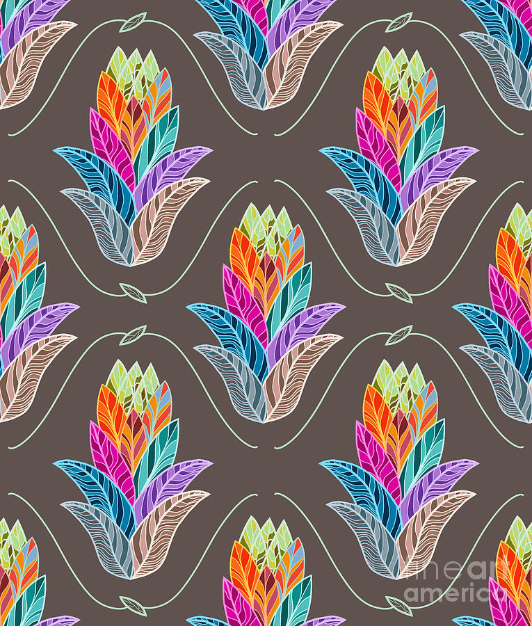 Colorburst Bud Pattern Digital Art by Tina Mitchell Colorburst Bud Pattern Digital Art by Tina Mitchell